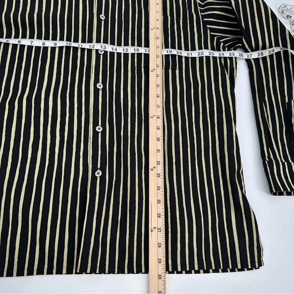 Marimekko Black and Cream Striped Button Down Shirt - Picture 10 of 16